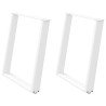Pieds de table à manger en U 2 pièces Blanc 70 x (72-73) cm Acier 