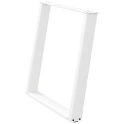 Pieds de table à manger en U 2 pièces Blanc 70 x (72-73) cm Acier 