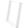 Pieds de table à manger en U 2 pièces Blanc 70 x (72-73) cm Acier 