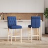 Chaises de bar lot de 2 bois massif d'hévéa et tissu 