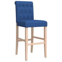 Chaises de bar lot de 2 bois massif d'hévéa et tissu 