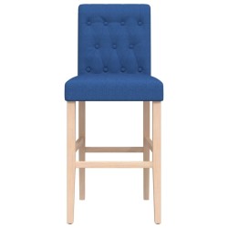 Chaises de bar lot de 2 bois massif d'hévéa et tissu 