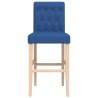 Chaises de bar lot de 2 bois massif d'hévéa et tissu 