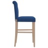 Chaises de bar lot de 2 bois massif d'hévéa et tissu 