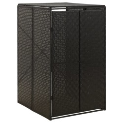 Abri pour poubelle Noir 70x80x117 cm Résine tressée 