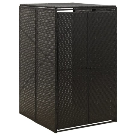Abri pour poubelle Noir 70x80x117 cm Résine tressée 
