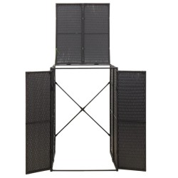 Abri pour poubelle Noir 70x80x117 cm Résine tressée 