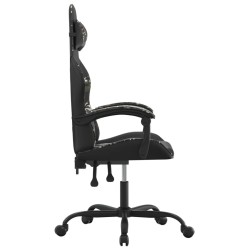 Chaise de jeu pivotante Noir et camouflage Similicuir 