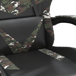 Chaise de jeu pivotante Noir et camouflage Similicuir 