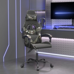 Chaise de jeu Noir et camouflage Similicuir 