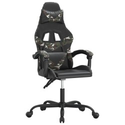 Chaise de jeu Noir et camouflage Similicuir 