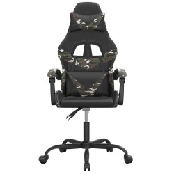 Chaise de jeu Noir et camouflage Similicuir 