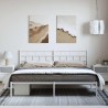 Cadre de lit métal sans matelas et tête de lit blanc 193x203 cm 
