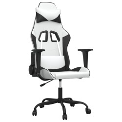 Chaise de jeu Blanc et noir Similicuir 