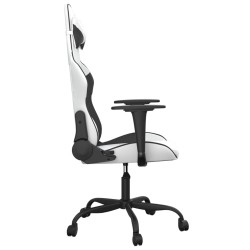 Chaise de jeu Blanc et noir Similicuir 