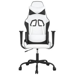 Chaise de jeu de massage Blanc et noir Similicuir 