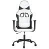 Chaise de jeu de massage Blanc et noir Similicuir 
