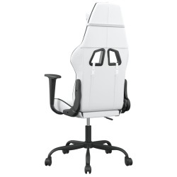 Chaise de jeu de massage Blanc et noir Similicuir 