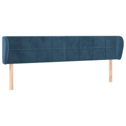 Tête de lit avec oreilles Bleu foncé 203x23x78/88 cm Velours 