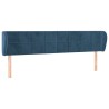 Tête de lit avec oreilles Bleu foncé 203x23x78/88 cm Velours 