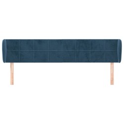 Tête de lit avec oreilles Bleu foncé 203x23x78/88 cm Velours 