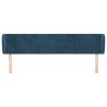 Tête de lit avec oreilles Bleu foncé 203x23x78/88 cm Velours 