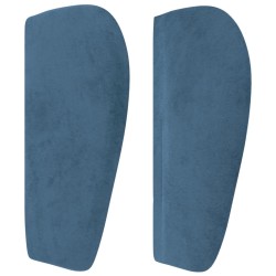 Tête de lit avec oreilles Bleu foncé 203x23x78/88 cm Velours 