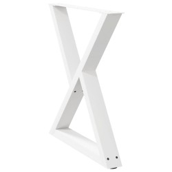 Pieds de table à manger 2 pièces Blanc 70 x (72-73,3) cm Acier 