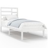 Cadre de lit sans matelas blanc bois massif 75x190 cm 