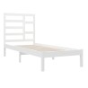 Cadre de lit sans matelas blanc bois massif 75x190 cm 