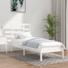 Cadre de lit sans matelas blanc bois massif 100x200 cm 