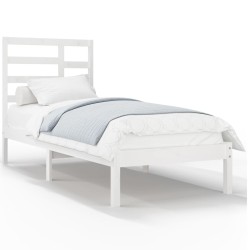 Cadre de lit sans matelas blanc bois massif 100x200 cm 