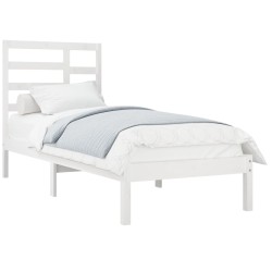Cadre de lit sans matelas blanc bois massif 100x200 cm 