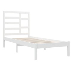 Cadre de lit sans matelas blanc bois massif 100x200 cm 