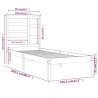 Cadre de lit sans matelas blanc bois massif 100x200 cm 
