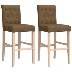 Chaises de bar lot de 2 bois massif d'hévéa et tissu 