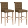 Chaises de bar lot de 2 bois massif d'hévéa et tissu 