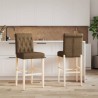 Chaises de bar lot de 2 bois massif d'hévéa et tissu 