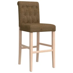 Chaises de bar lot de 2 bois massif d'hévéa et tissu 