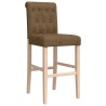 Chaises de bar lot de 2 bois massif d'hévéa et tissu 