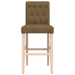 Chaises de bar lot de 2 bois massif d'hévéa et tissu 