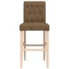Chaises de bar lot de 2 bois massif d'hévéa et tissu 