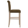Chaises de bar lot de 2 bois massif d'hévéa et tissu 