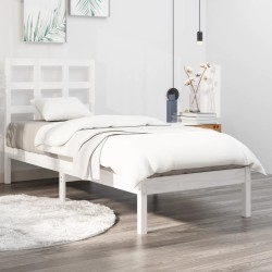 Cadre de lit sans matelas blanc 100x200 cm bois massif 