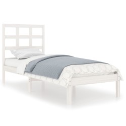 Cadre de lit sans matelas blanc 100x200 cm bois massif 