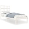 Cadre de lit sans matelas blanc 100x200 cm bois massif 
