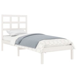 Cadre de lit sans matelas blanc 100x200 cm bois massif 