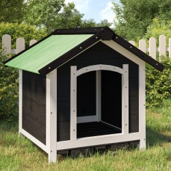Chenil gris 65x65x61,5 cm bois de pin solide 