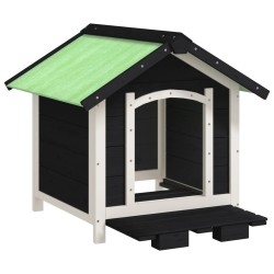 Chenil gris 65x65x61,5 cm bois de pin solide 