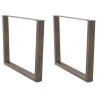 Pieds de table à manger en forme de V, 2 pièces, acier naturel, 100 x (72-73,3) cm 